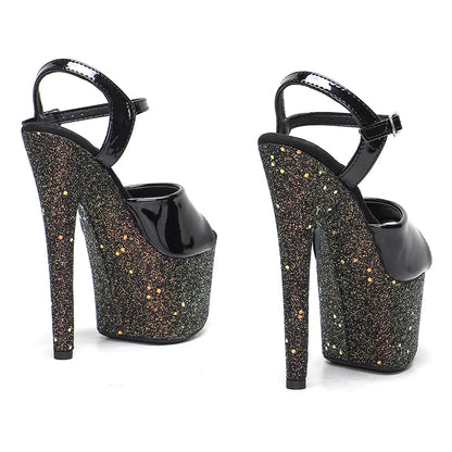 17cm/7inches  Patent PU upper  glitter platform style high heel sandals y model shoes pole dance shoes