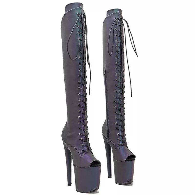 20CM/8Inch PU Upper  Platform disco party High Heels Shoes Pole Dance boot