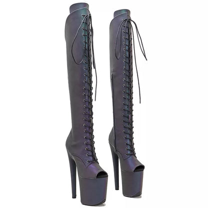 20CM/8Inch PU Upper  Platform disco party High Heels Shoes Pole Dance boot