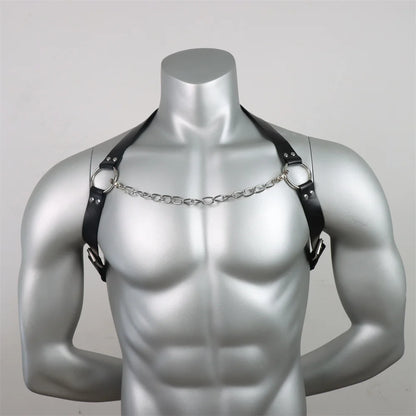 Men Harness Belts  Gay Clothing for  Rave ual PULeather Chest Adjustable  Gay Body  Cage Harness Lingerie