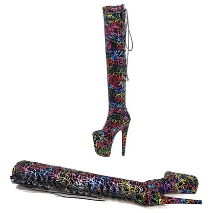20CM/8inches Pole dancing shoes High Heel platform Boots closed toe Pole Dance boots