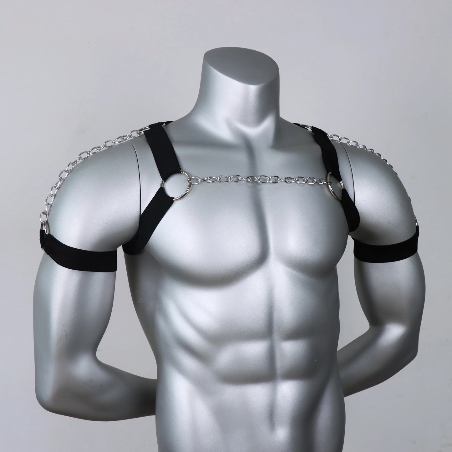 Male Chain Harness Adult Chest  Chain Black Elastic  Lingerie Belt ual Clothing  Clubwear Cosplay  Toy