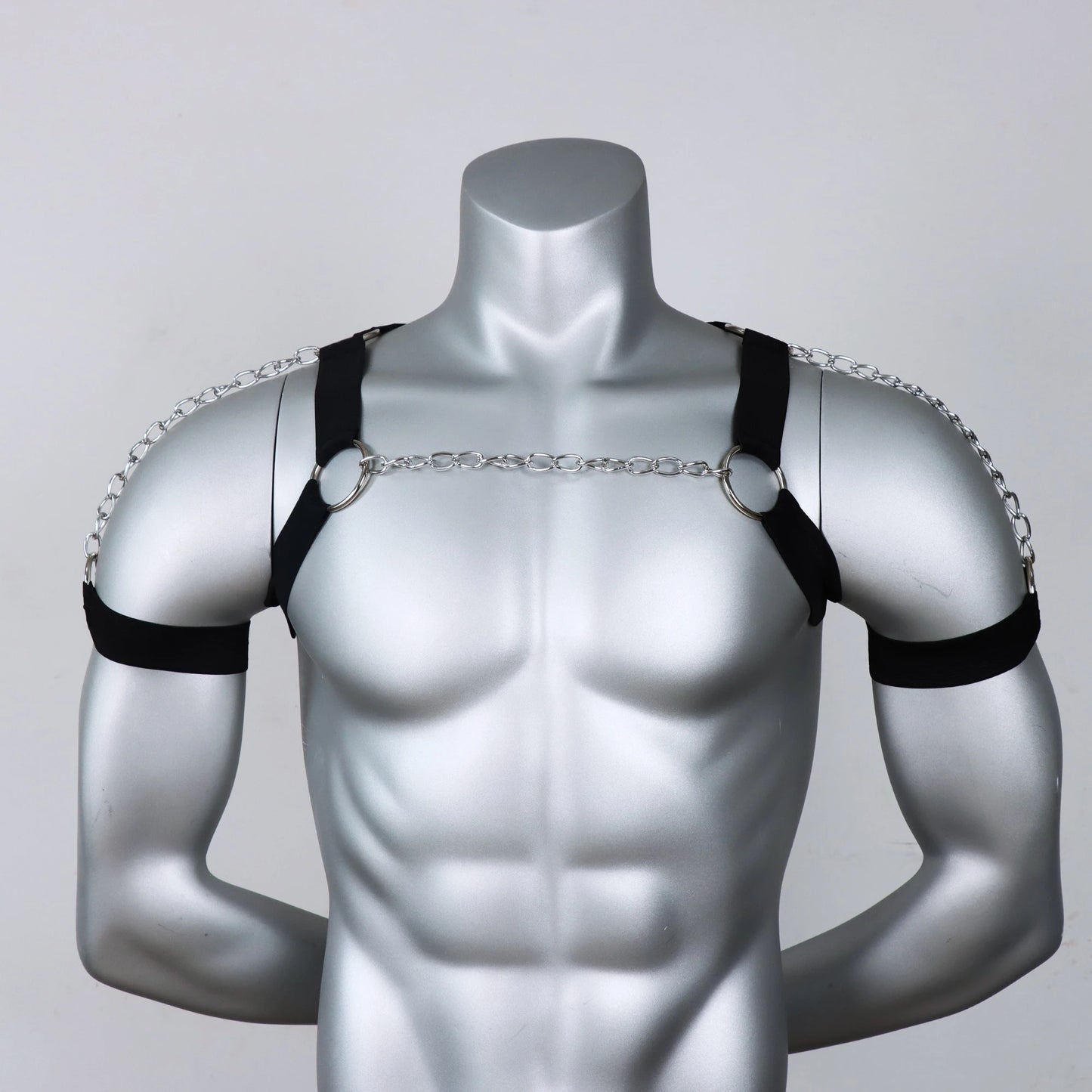 Male Chain Harness Adult Chest  Chain Black Elastic  Lingerie Belt ual Clothing  Clubwear Cosplay  Toy