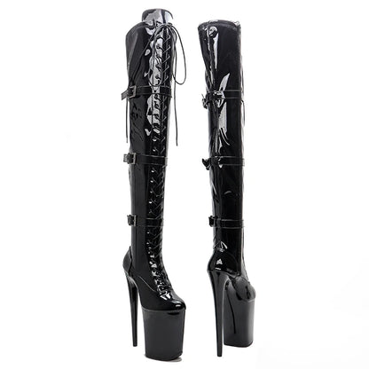 23CM/9inches Patent Upper  fashion  lady High Heel platform  Pole Dance boots