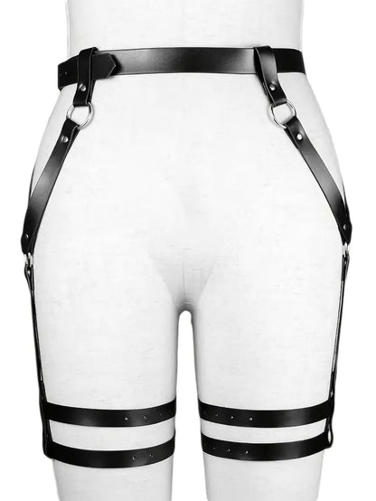 Punk Leather Harness y Thigh Garter Belt Body  Women Waist Sword Belts Adjustable Female Gothic Clothes Suspenders