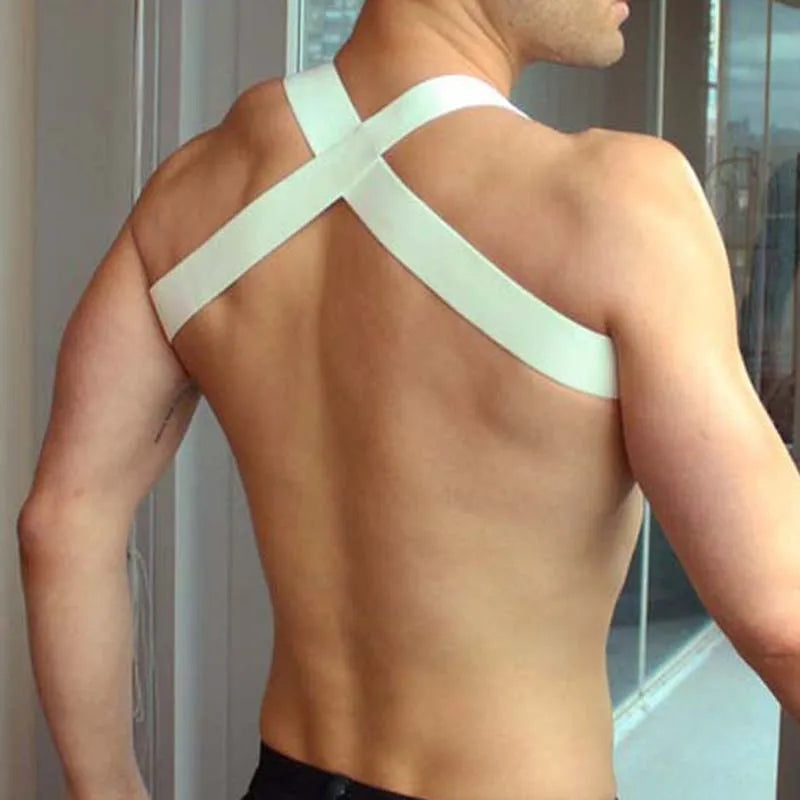 3 Colours Man Harness with Chain  PU  Leather Men Lingerie Body Harness Men Male  Harness Chest  Top