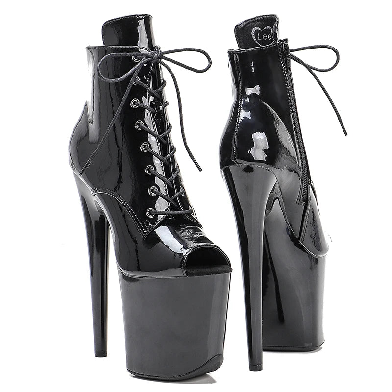 20cm/8inches Patent upper Fashion High Heel platform   Pole Dancing boots