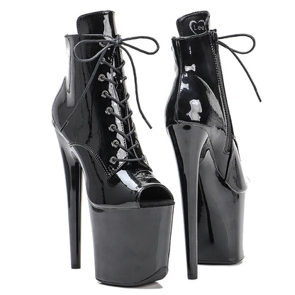 20cm/8inches Patent upper Fashion High Heel platform   Pole Dancing boots