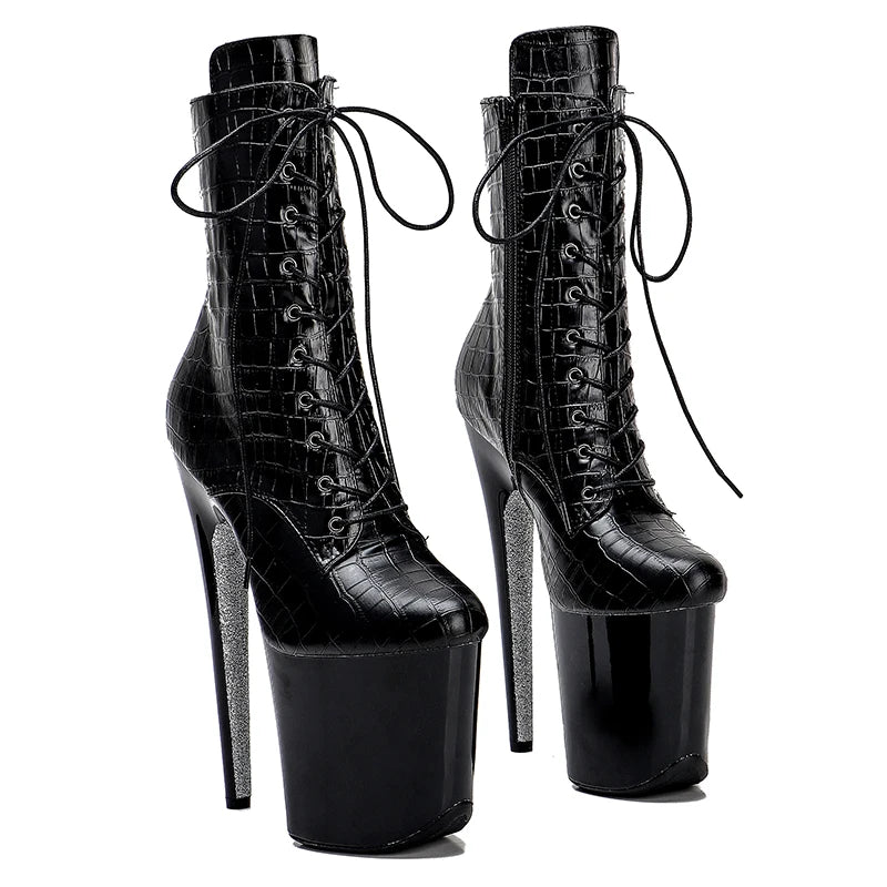 20CM/8inches Pole dancing shoes High Heel platform Boots closed toe Pole Dance boots