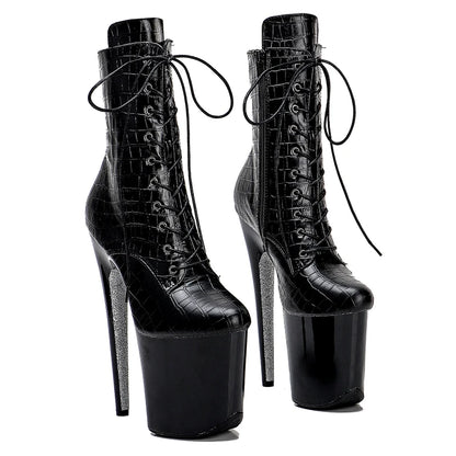 20CM/8inches Pole dancing shoes High Heel platform Boots closed toe Pole Dance boots