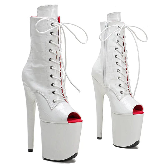 20CM/8inches Pole dancing shoes High Heel platform Boots Open toe Pole Dance boots