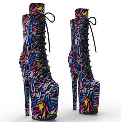 20CM/8inches PU Upper  colorful Style Fashion trend   platform Pole Dance boot