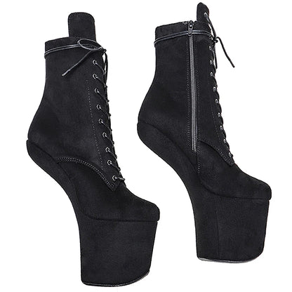 Suede Upper Platform Ankle Boots y Exotic heelless pole dance shoes