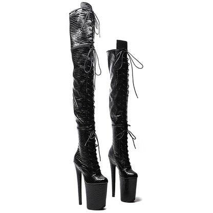23CM/9Inch Pu Upper Zipper split boots Women New Design Three ways wear boots Extreme High Heel  Detachable boots