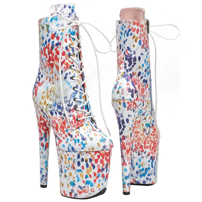 20CM/8Inch Genuine Leather Women's Platform disco party High Heels  Pole Dance boot