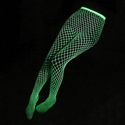 Glow in The Dark Fishnet  Bodysuit Women  Lingerie Open Crotch Bodystockings Party Club Luminous  Clothes