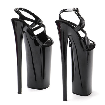 26CM/10inches Shiny Patent  PU upper Open Toe   High Heel platform y exotic  party sandals   Pole Dance shoes