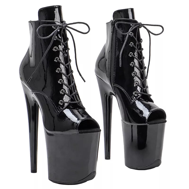 20cm/8inches Patent upper Fashion High Heel platform   Pole Dancing boots
