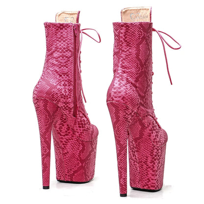 20CM/8Inch Snake Upper  Platform disco party High Heels Shoes Pole Dance boot