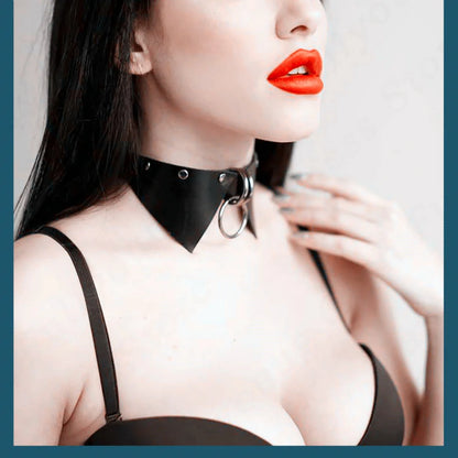Goth Harajuku Leather Collar Bow Tie Necklace y Harness Woman  Lead Rope Choke Slave Adjustable Jewelry Accessories