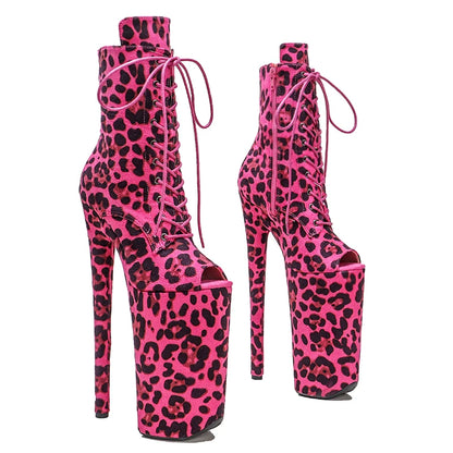 26CM/10inches ankle boots y exotic High Heel platform party open toe  shoes Pole Dance boot