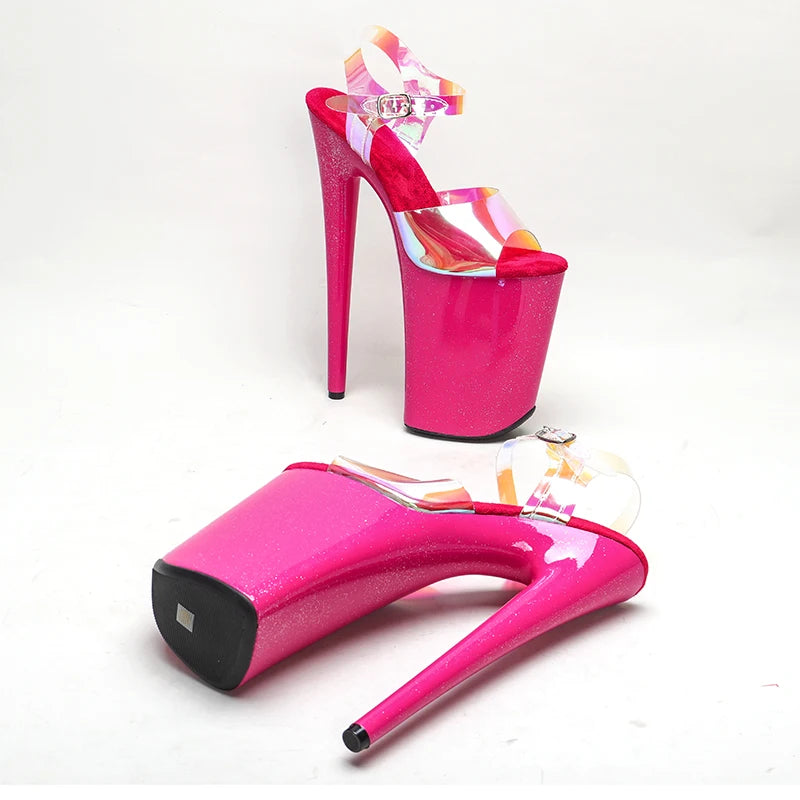 23 CM/9inches holographic Upper  Platform Shoes y Dance ShoesHigh Heels Sandals Pole Dance shoes