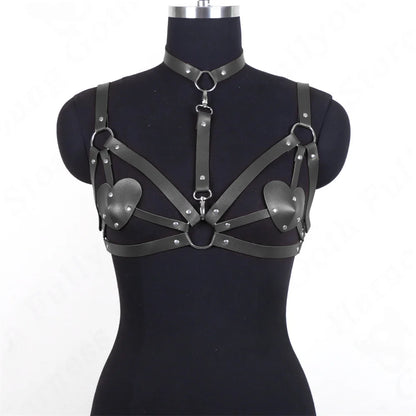 Leather Bra  Women Body Harness Gothic Clothes Female Lingerie Belt Rave Festival Corset Punk Garter Accessories