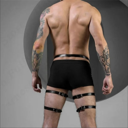 Leg Belt Men Harness Belts Gay Body  Lingerie Gay Clothing for Gay  Rave PU Leather  Club Lingerie for Gay Men