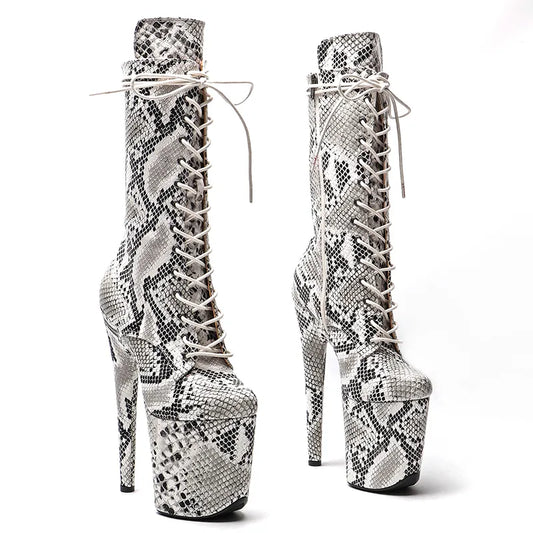 20cm/8inches  Snake  Upper  Fashion trend  High Heel platform   Pole Dancing boots