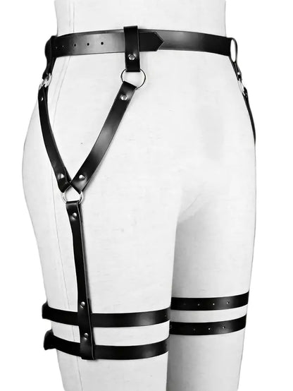 Punk Leather Harness y Thigh Garter Belt Body  Women Waist Sword Belts Adjustable Female Gothic Clothes Suspenders