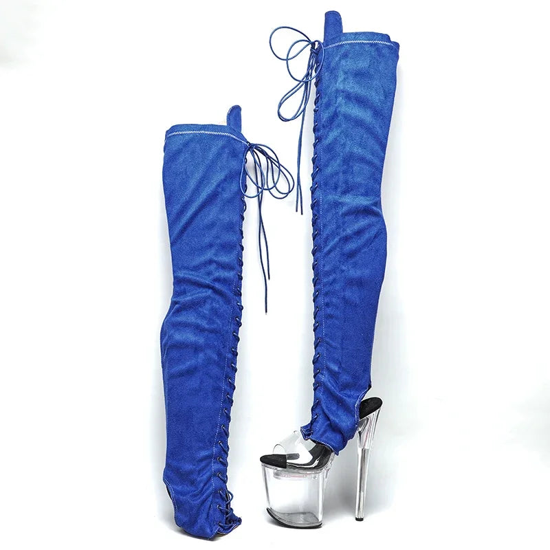 Serpentine high heel boot covers shoe set