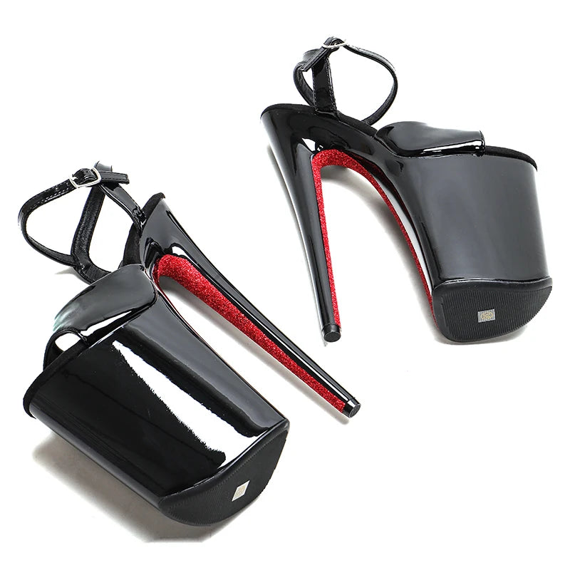 23CM/9inches patent pu upper fish mouth   Party  High Heels Sandals Pole Dance shoes