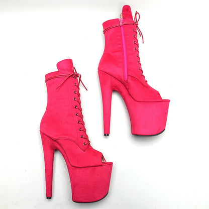 20CM/8inches sude upper fish mouth fashion High Heel platform Pole Dance boot