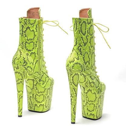 20CM/8inch Snake PU upper Exotic fashion trends high heel platform Pole Dance boot