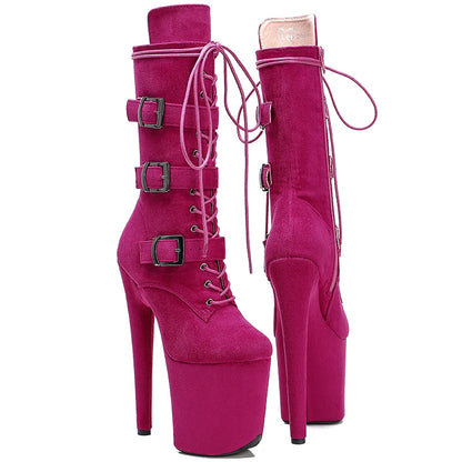 20CM/8Inch suede upper  disco party High Heels Shoes Pole Dance boot Women's Platform boots
