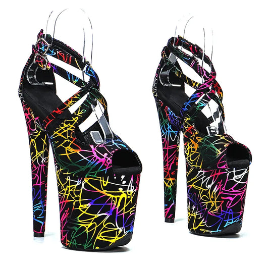 high heel sandals 20cm/8inch y model shoes pole dance shoes