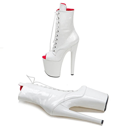 20CM/8inches Pole dancing shoes High Heel platform Boots Open toe Pole Dance boots