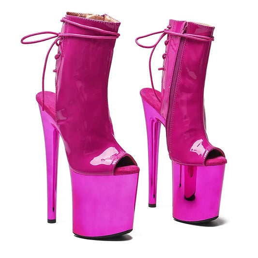 20CM/8inches Patent PU Pole dancing shoes High Heel platform Pole Dance boot