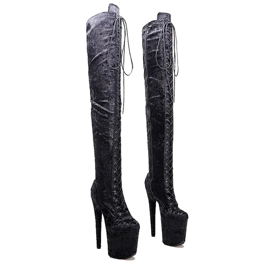20CM/8inches suede upper  fashion  lady High Heel platform  Pole Dance boots