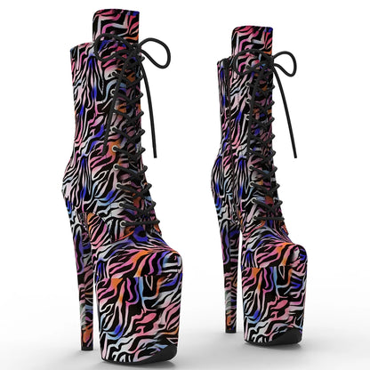 20CM/8inches PU Upper  colorful Style Fashion trend   platform Pole Dance boot