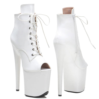 20cm/8inches Patent upper Fashion High Heel platform   Pole Dancing boots