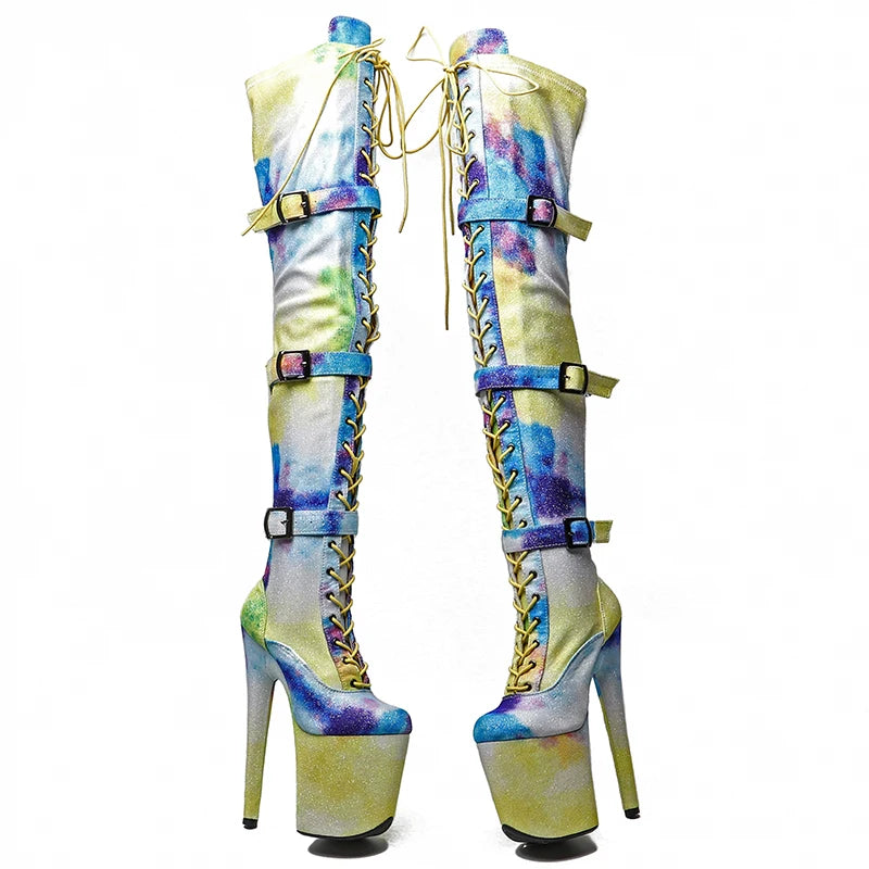 20CM/8inches PU  Upper y exotic young trend fashion  boots High Heel   platform Pole Dance boot