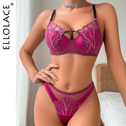 Ellolace Ensemble Lingeries Femmes Sexy Lingerie Pack Women Bra Set G-String Brazilian Underwear Sexy Girl Intimate Luxury Hot