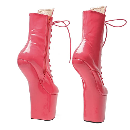 patent Upper  Platform Ankle Boots y Exotic heelless pole dance shoes