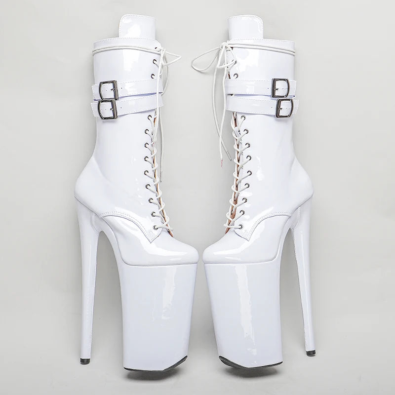 26CM/10inch Shiny Patent  PU Upper  y exotic High Heel platform party shoes Pole Dance boot