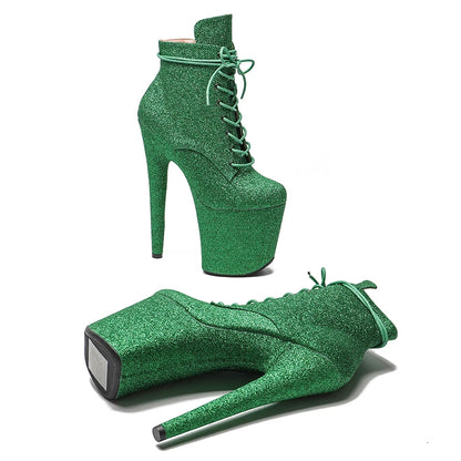 20CM/8Inches shine New Boots Nightclub Stage Fashion Club Stage Performance High Heel Bottom Boots 2B