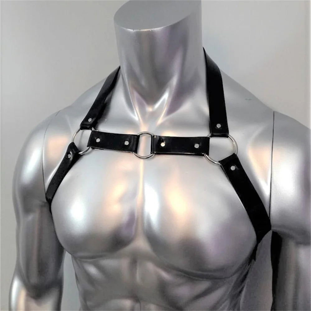 Mens Chest Harness Belt Men  Gothic Half Body  Lingerie Adjustable Harness     Rave Cosplay Costume