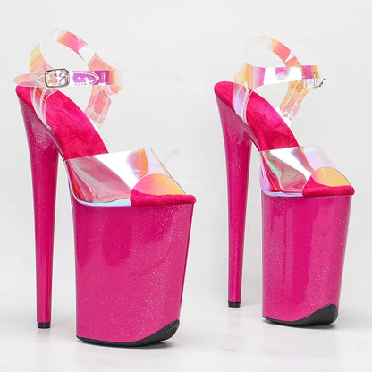 23 CM/9inches holographic Upper  Platform Shoes y Dance ShoesHigh Heels Sandals Pole Dance shoes