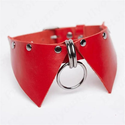 Goth Harajuku Leather Collar Bow Tie Necklace y Harness Woman  Lead Rope Choke Slave Adjustable Jewelry Accessories