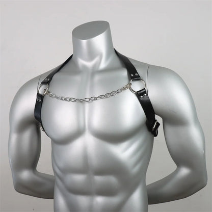 Men Harness Belts  Gay Clothing for  Rave ual PULeather Chest Adjustable  Gay Body  Cage Harness Lingerie